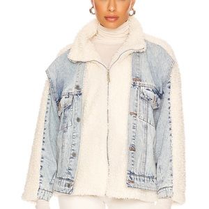Blank NYC faux Sherpa denim jacket